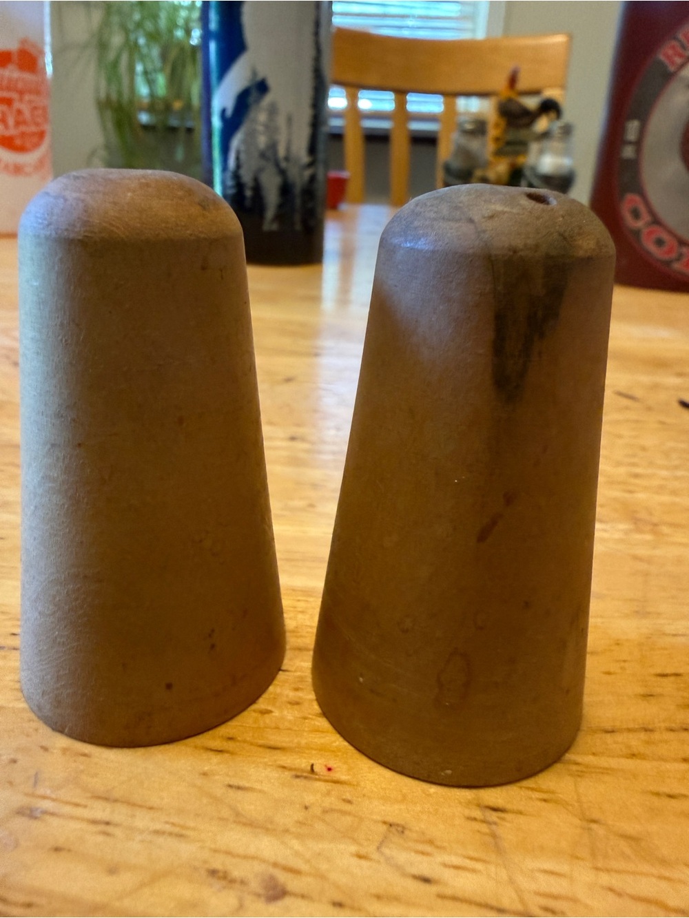 Rustic Brown wooden Salt and Pepper Shakers - Brown